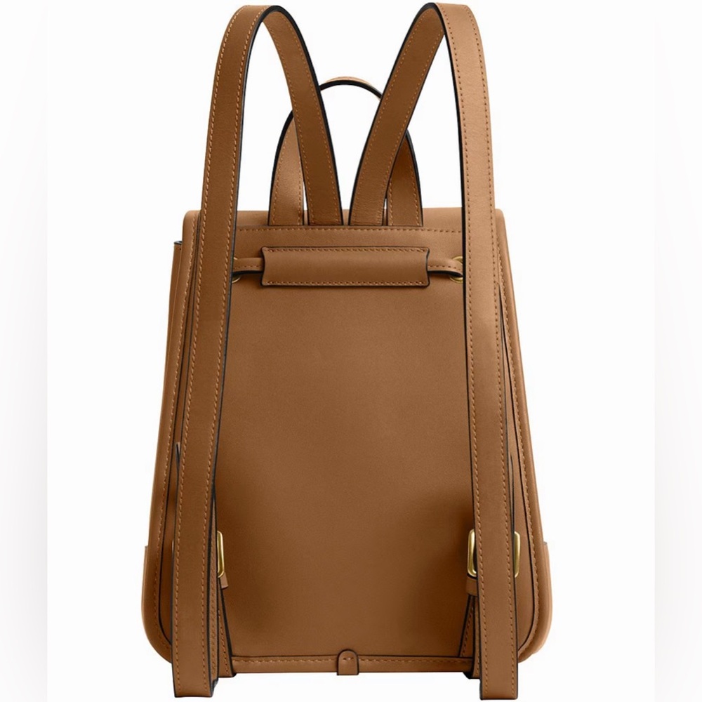 Coach Glovetanned Leather Turnlock Backpack- Honey - Picture 2 of 4